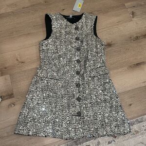 Antonio Melani Emiliana Sequin Tweed Button Front A-Line Dress